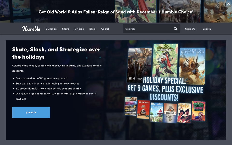 Humble Bundle website
