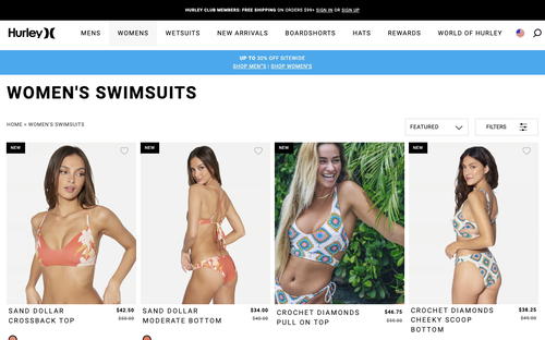 Hurley website screenshot