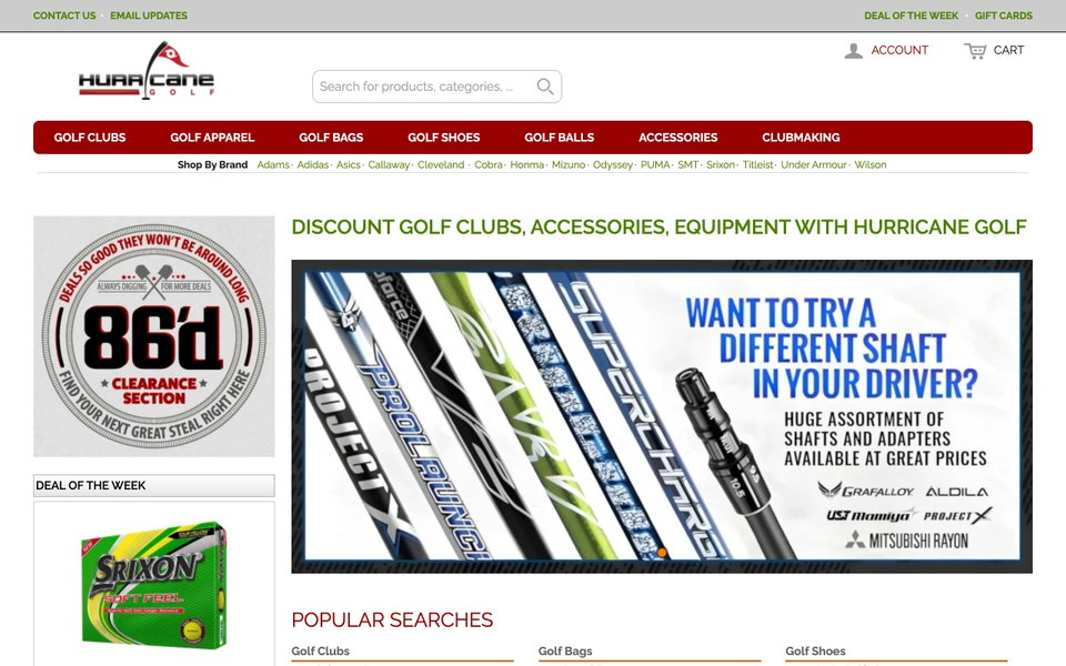 Hurricane Golf website