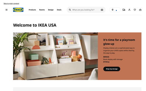 IKEA website screenshot
