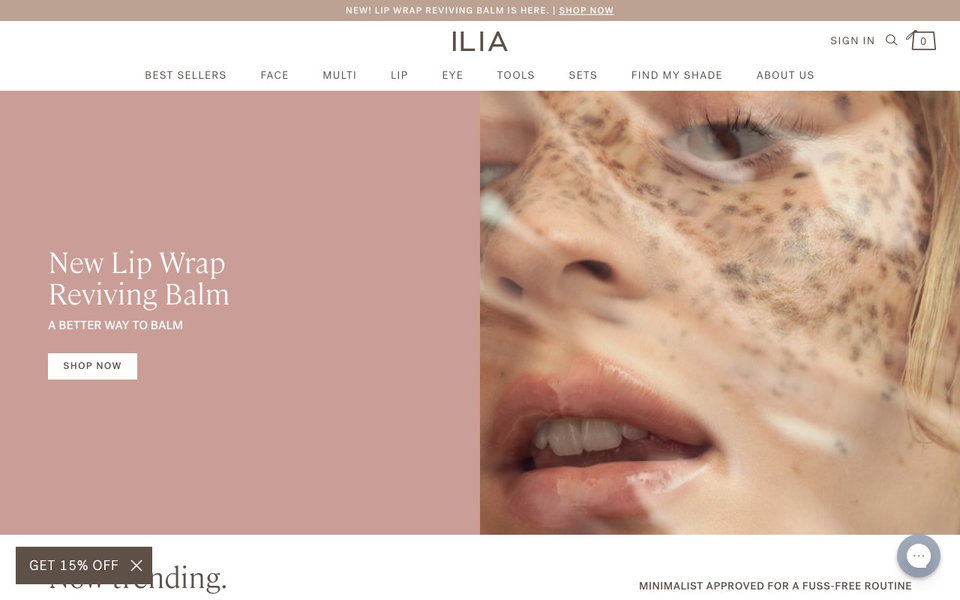 ILIA Beauty website