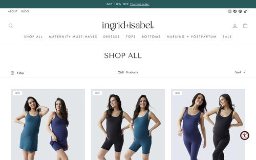 Ingrid + Isabel website screenshot