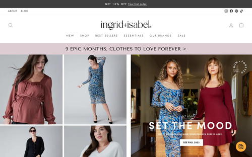 Ingrid + Isabel website screenshot