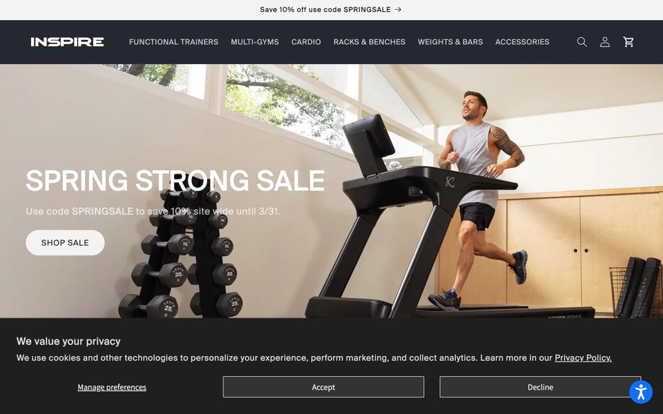 Inspire Fitness website