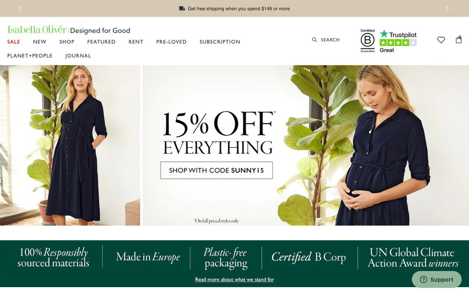 Isabella Oliver Maternity website