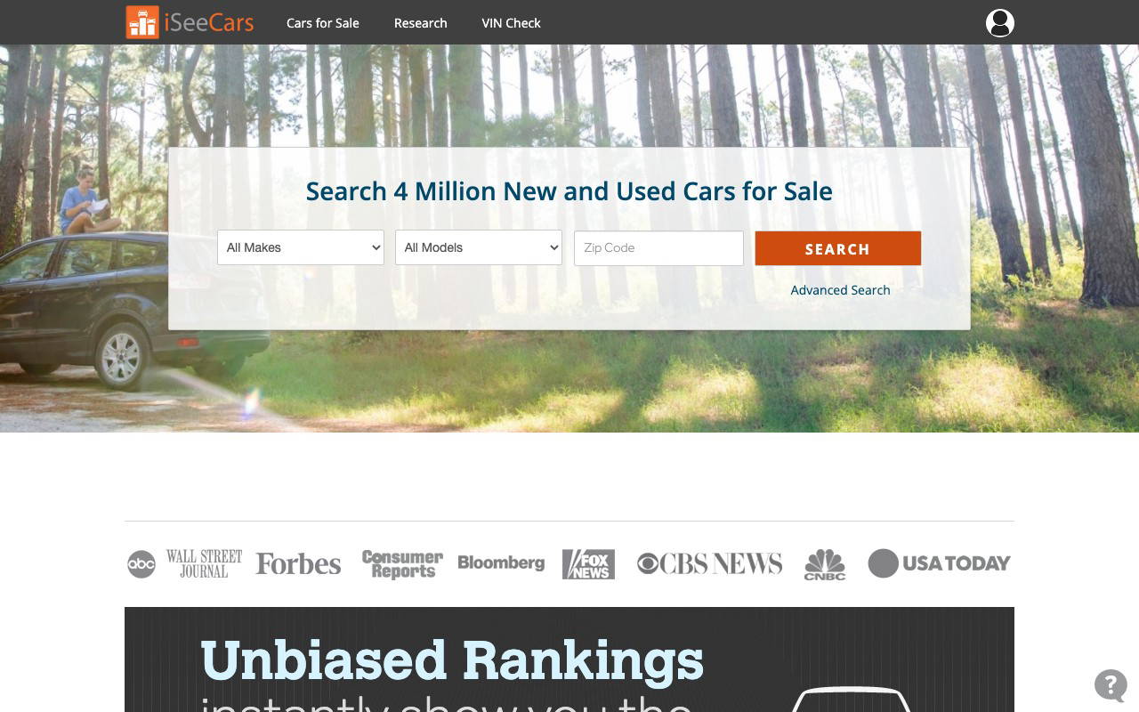 iSeeCars.com screenshot