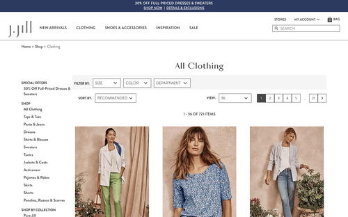 J. Jill website screenshot
