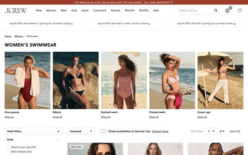 J.Crew website screenshot