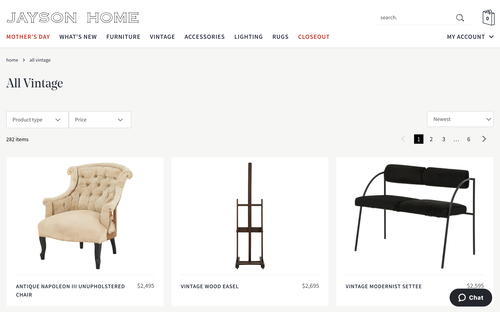 Jayson Home website screenshot