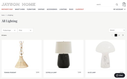 Jayson Home website screenshot