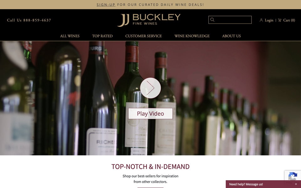 JJ Buckley Fine Wines website