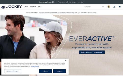 Jockey International website screenshot