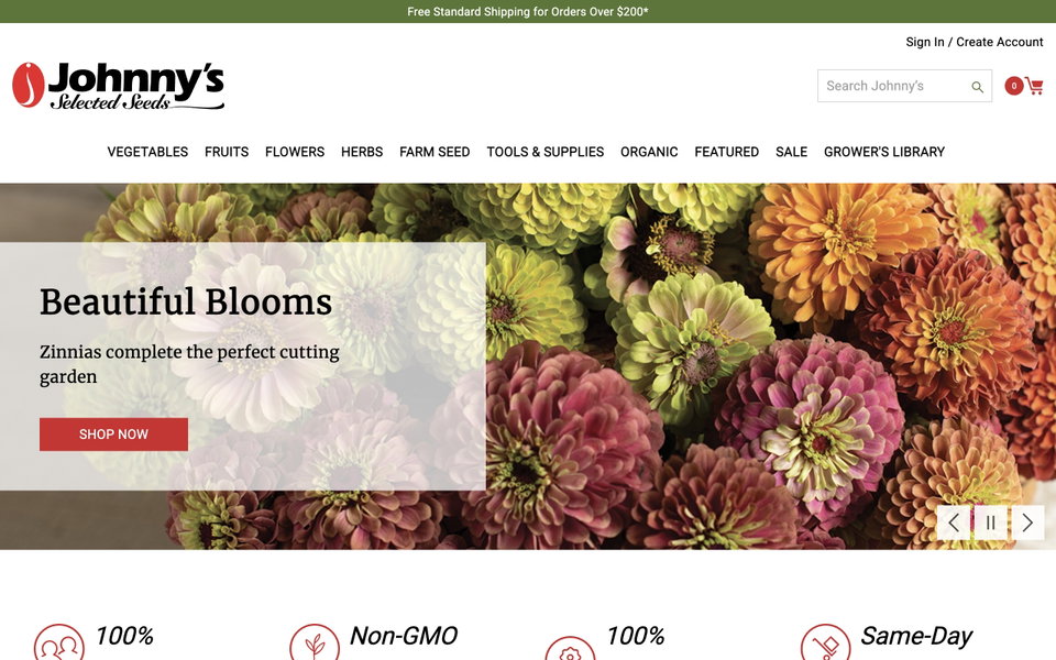 Johnny's Selected Seeds website