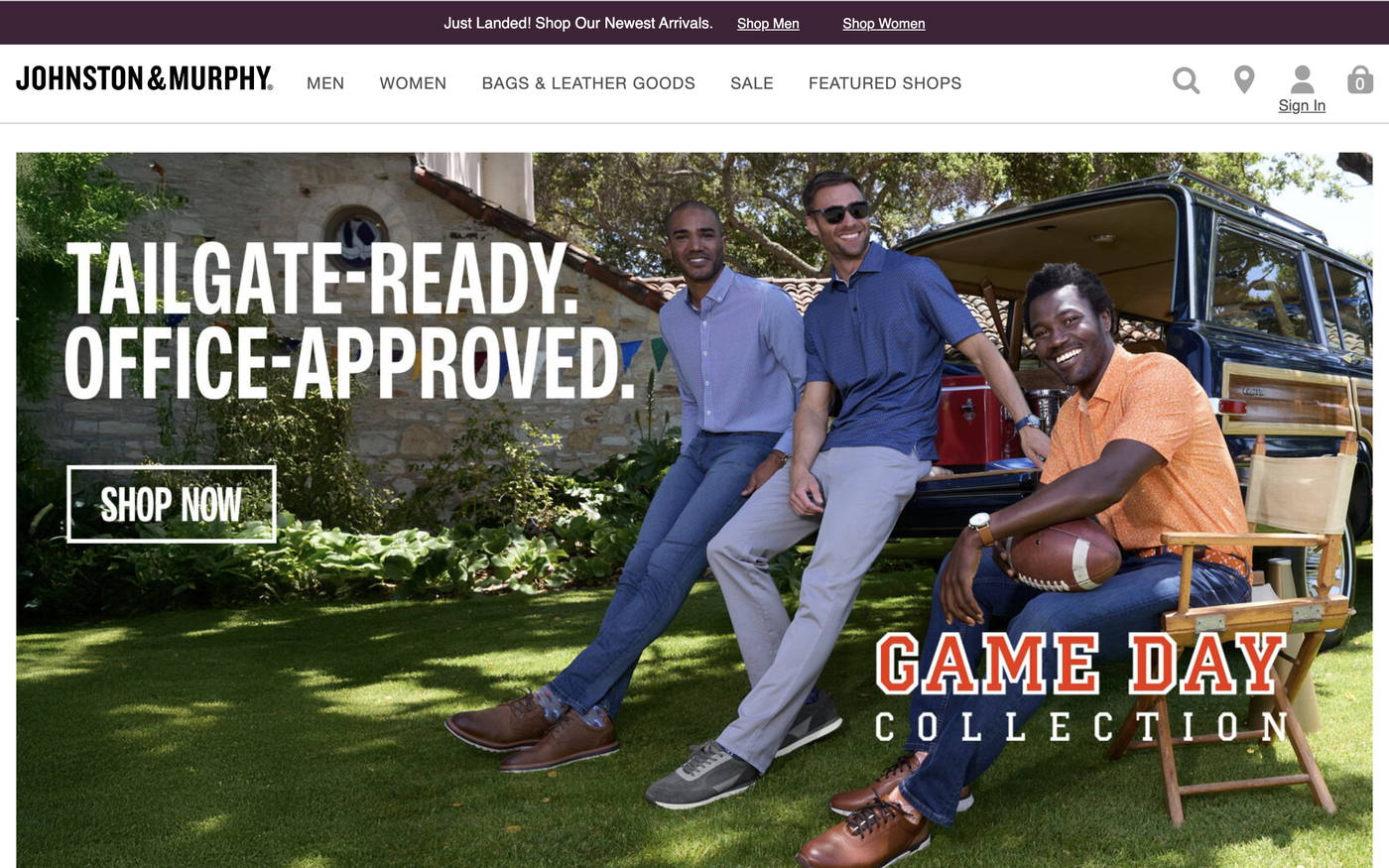 Johnston & Murphy screenshot