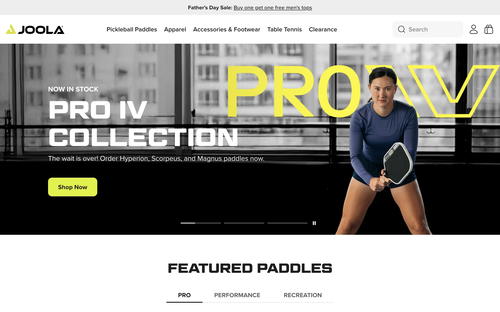 JOOLA website screenshot