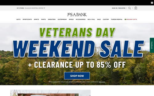 Jos. A. Bank website