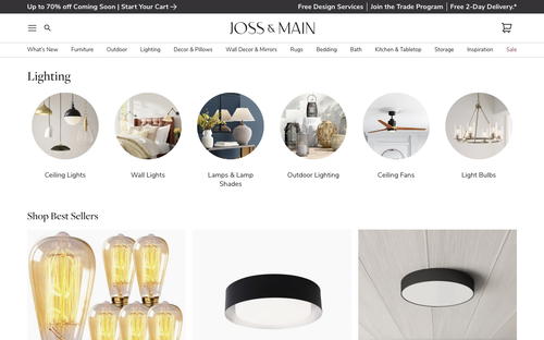 Joss & Main website screenshot