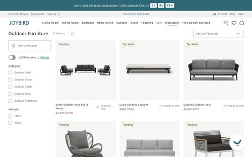 Joybird website screenshot