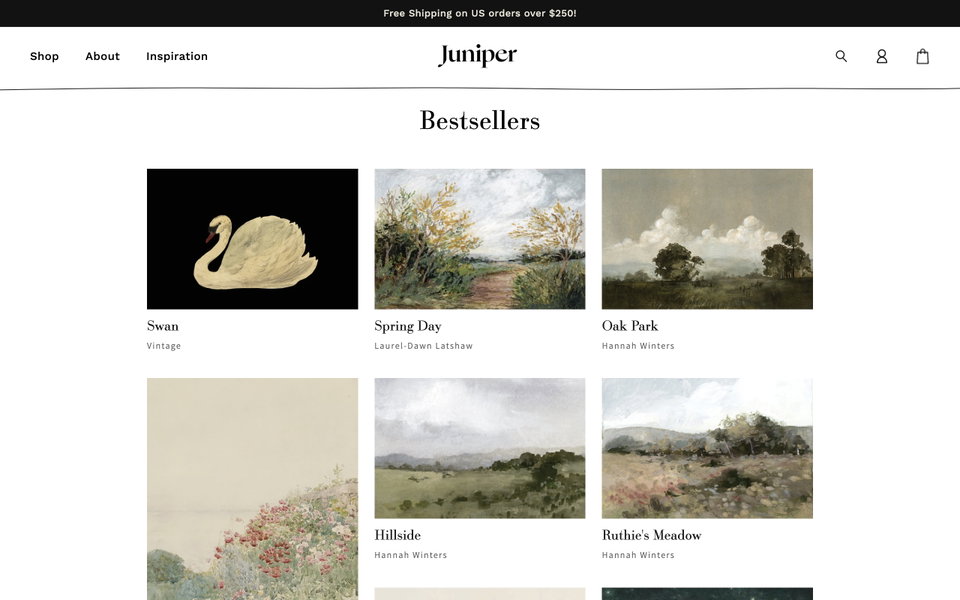 Juniper Print Shop website