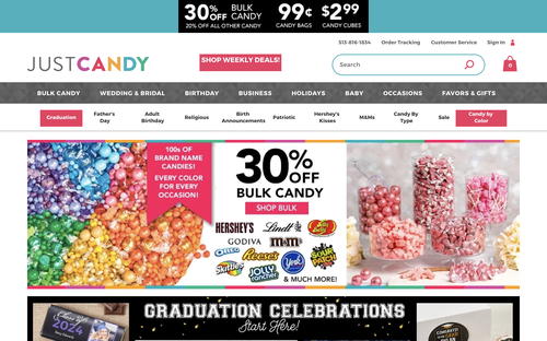Just Candy website screenshot