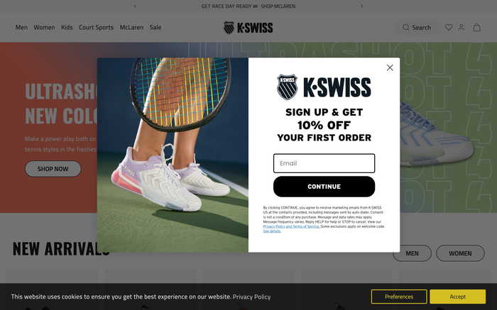 K-Swiss screenshot