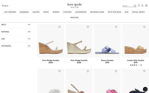 kate spade new york website screenshot