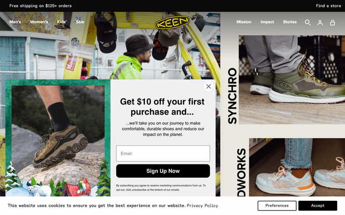 KEEN Footwear screenshot