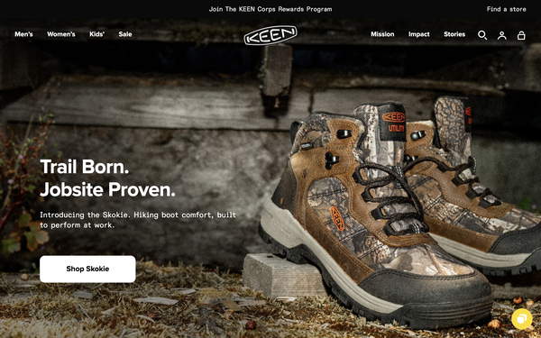 KEEN Footwear screenshot