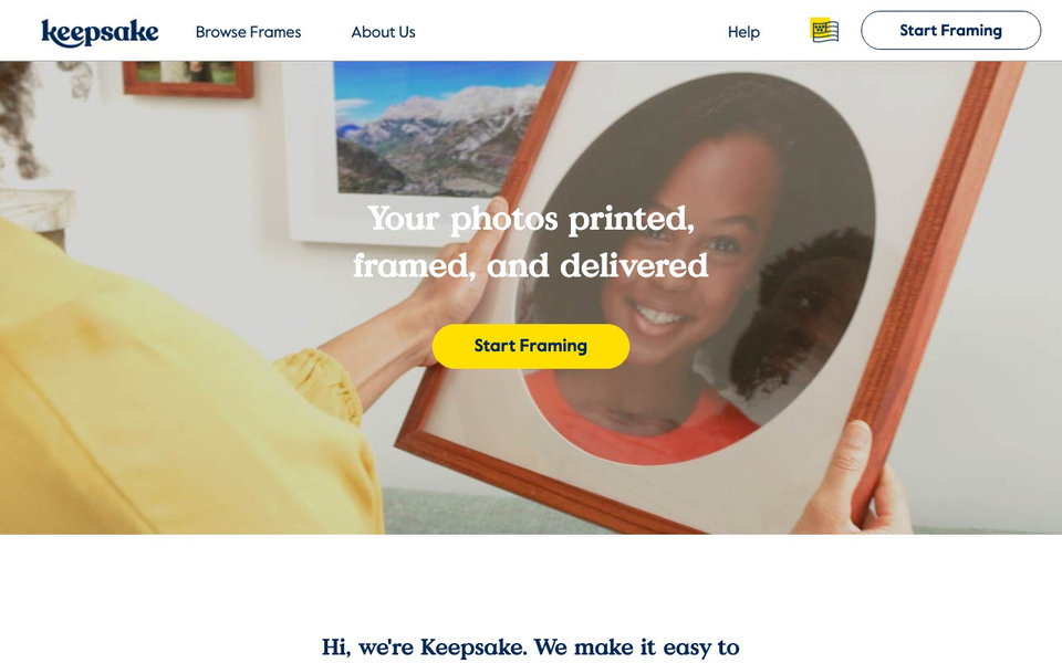 Keepsake Frames website