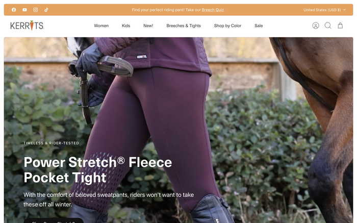 Kerrits Equestrian Apparel screenshot