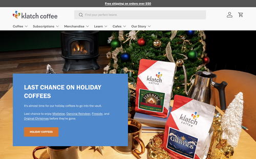 Klatch Coffee website screenshot