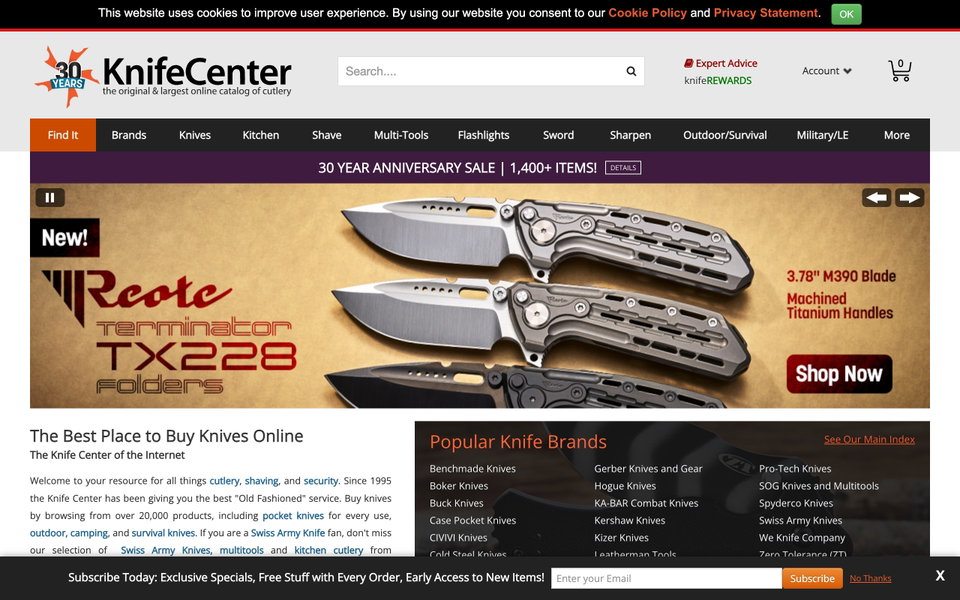 KnifeCenter website