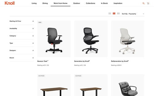 Knoll website screenshot