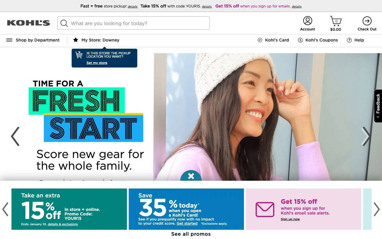Kohl's screenshot