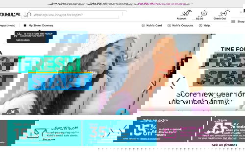 Kohl's website screenshot