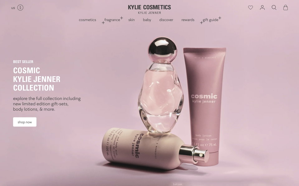 Kylie Cosmetics website