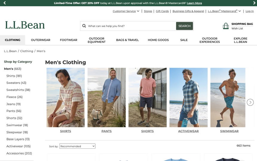 L.L.Bean on Shomp