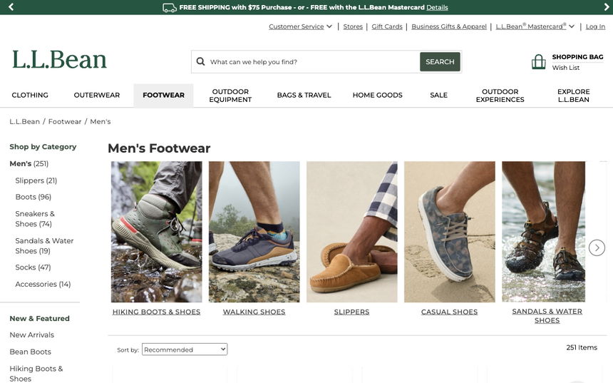 L.L.Bean on Shomp