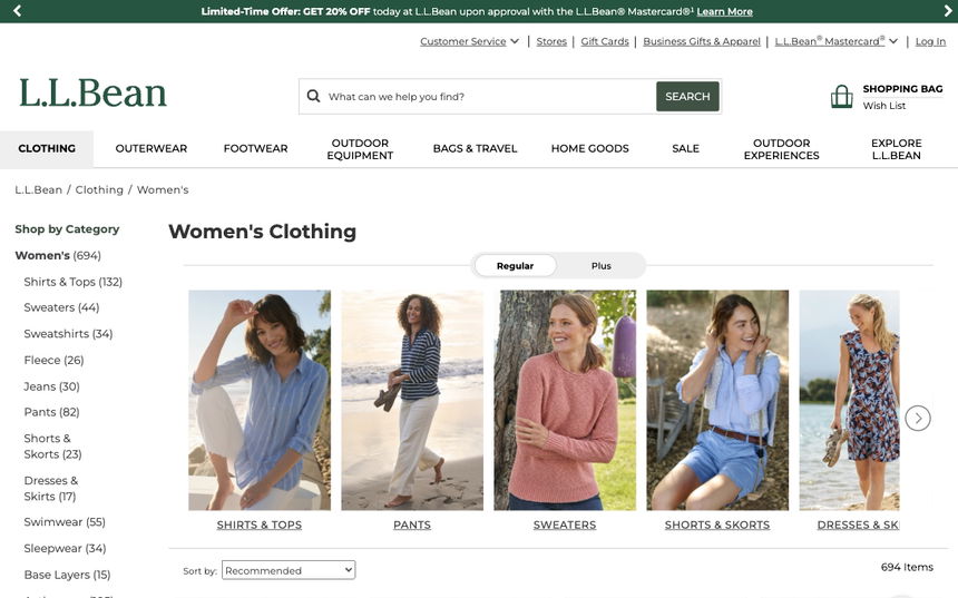 L.L.Bean on Shomp