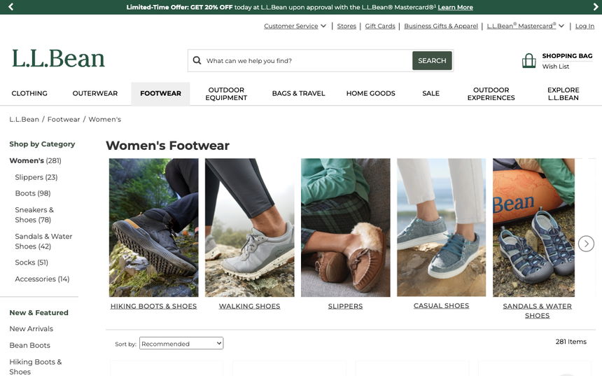 L.L.Bean on Shomp