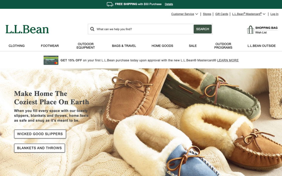 L.L.Bean website