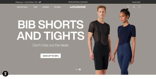 La Passione Cycling Couture website screenshot