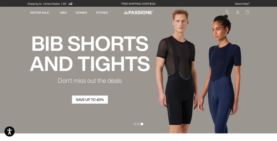 La Passione Cycling Couture website