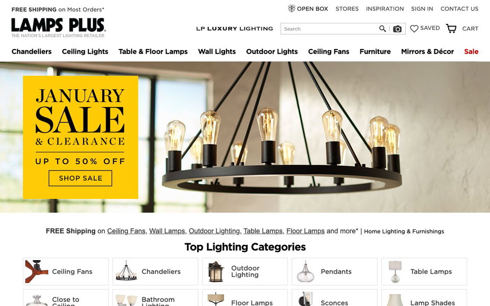 Lamps Plus website
