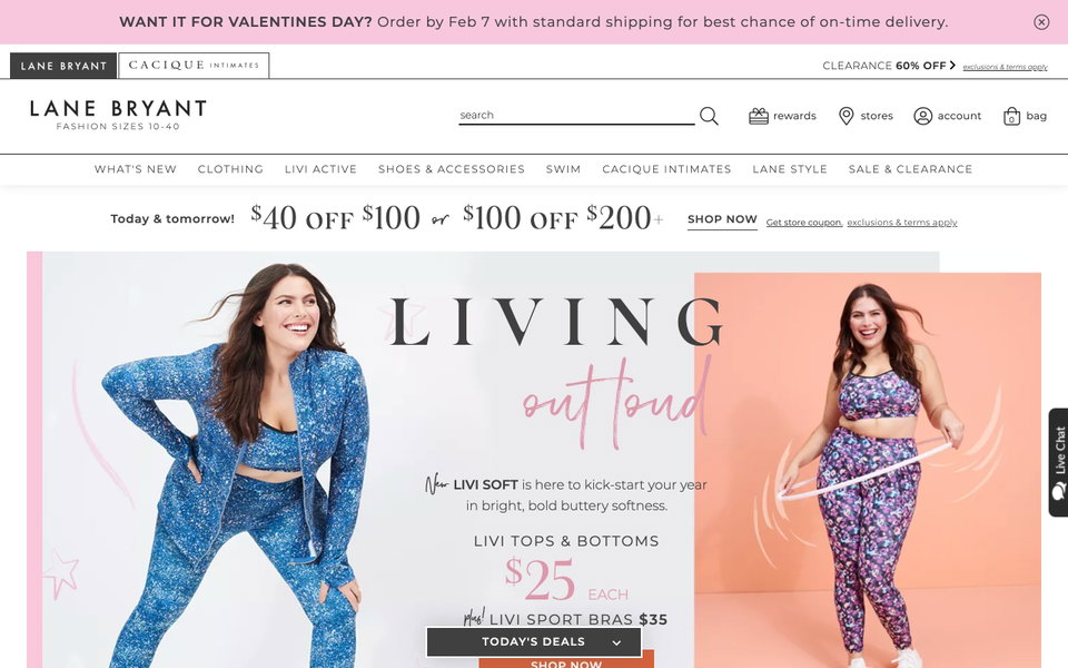 Lane Bryant website