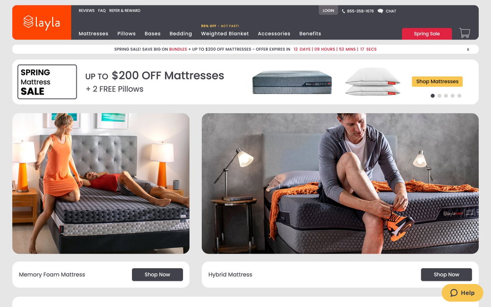 Layla Sleep website