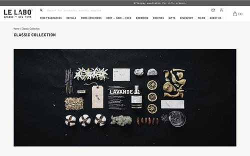 Le Labo website screenshot