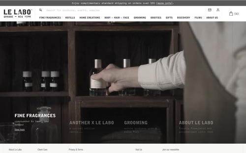 Le Labo website screenshot