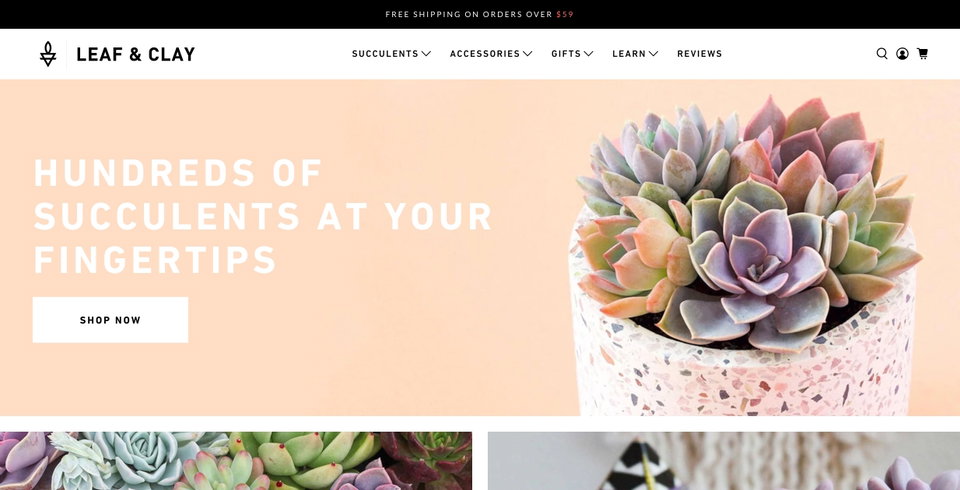 Leaf & Clay website