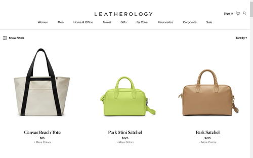 Leatherology website screenshot